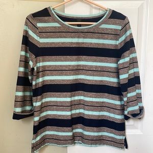 J Crew striped cotton 3/4 Sleeve Tops Sz Small